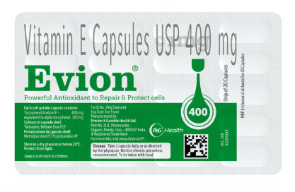 Evion 400mg Capsule | Powerful Antioxidant to Repair & Protect Cells | For Muscle Health